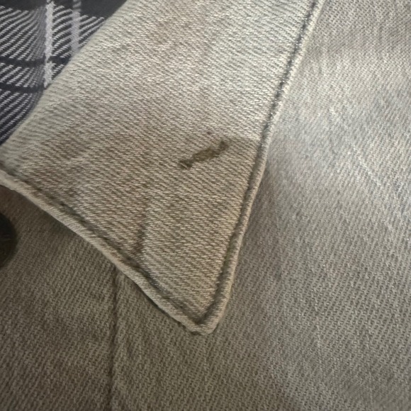 Levis Premium Mens Grey Denim Flannel Lined Trucker Jacket Size L Large Grey - Picture 6 of 10